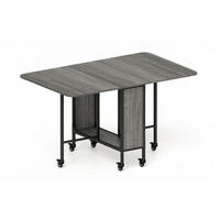 KLAPPTISCH 80-130/80/74 cm mit Rollen und Ablagefach DE-39944 Grau - Grau, Holzwerkstoff (80/130/74cm) - ComfortXL