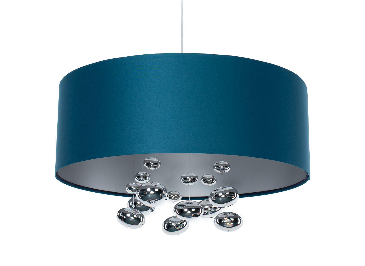 HÄNGELEUCHTE Blau 40/96 cm - Blau/Silberfarben, Kunststoff (40/1/96cm) - ONZENO