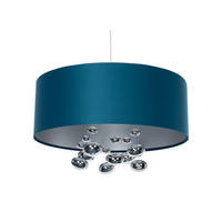 HÄNGELEUCHTE Blau 40/96 cm - Blau/Silberfarben, Kunststoff (40/1/96cm) - ONZENO