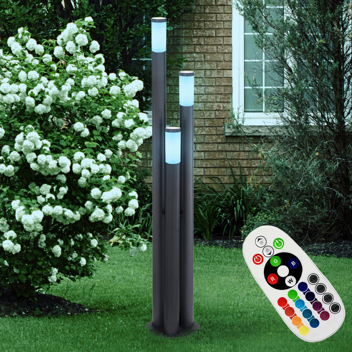 LED AUSSENLEUCHTE Bosten Edelstahl Anthrazit - Anthrazit, Metall (28/28/170cm) - Globo Lighting