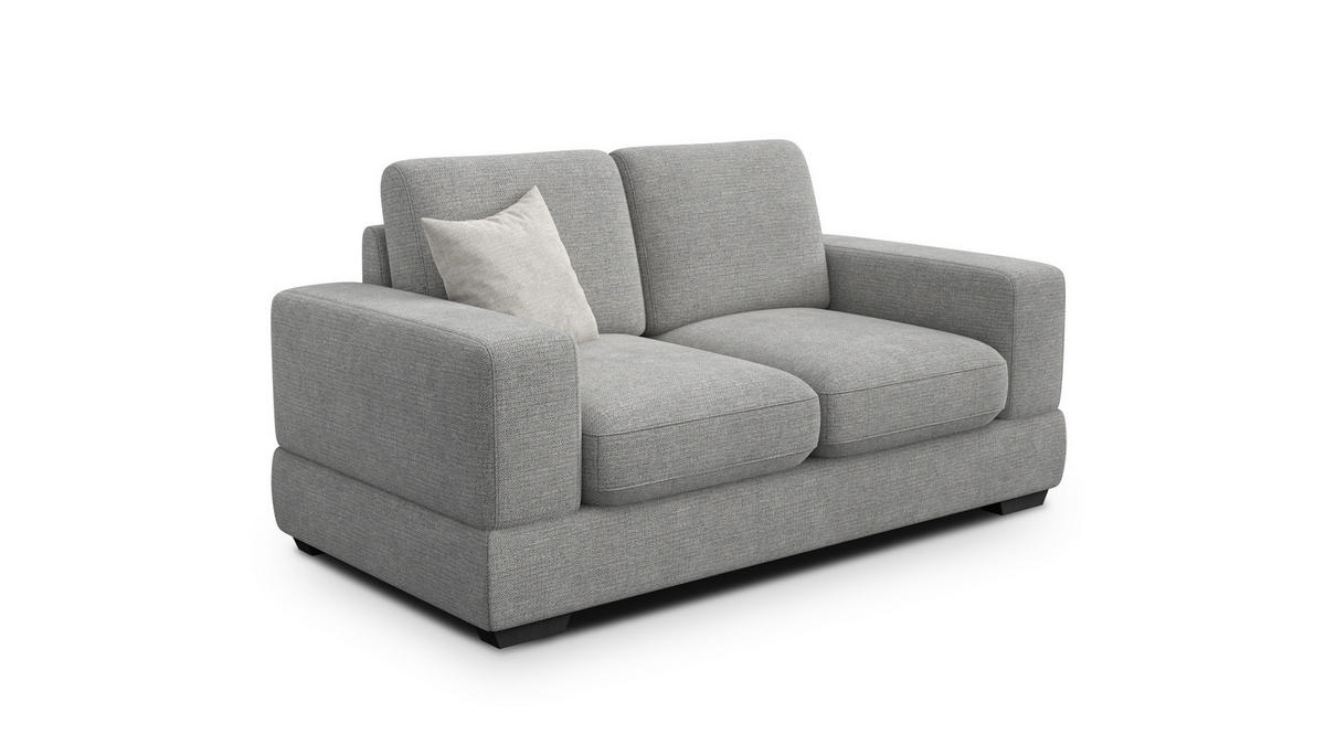 SOFA OTTO 2-Sitzer, grau - Schwarz/Grau, Holz/Textil (171/89/98cm) - Courtois Laville