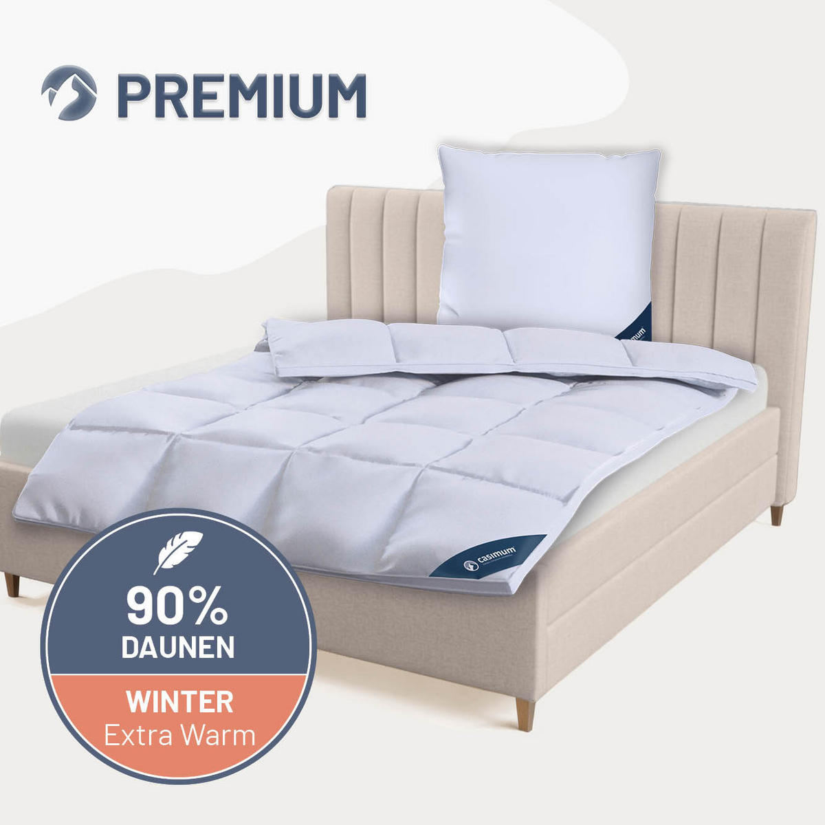 DAUNENDECKE 155x220 Extra Warm, PREMIUM Winterdecke extra warm 90% Daune - Weiß, Textil (155/220cm) - casimum