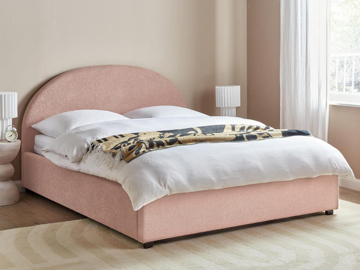 BETT mit Stauraum 140x200 cm Rosa Vaucluse - Pink, Textil (140/200cm) - Beliani