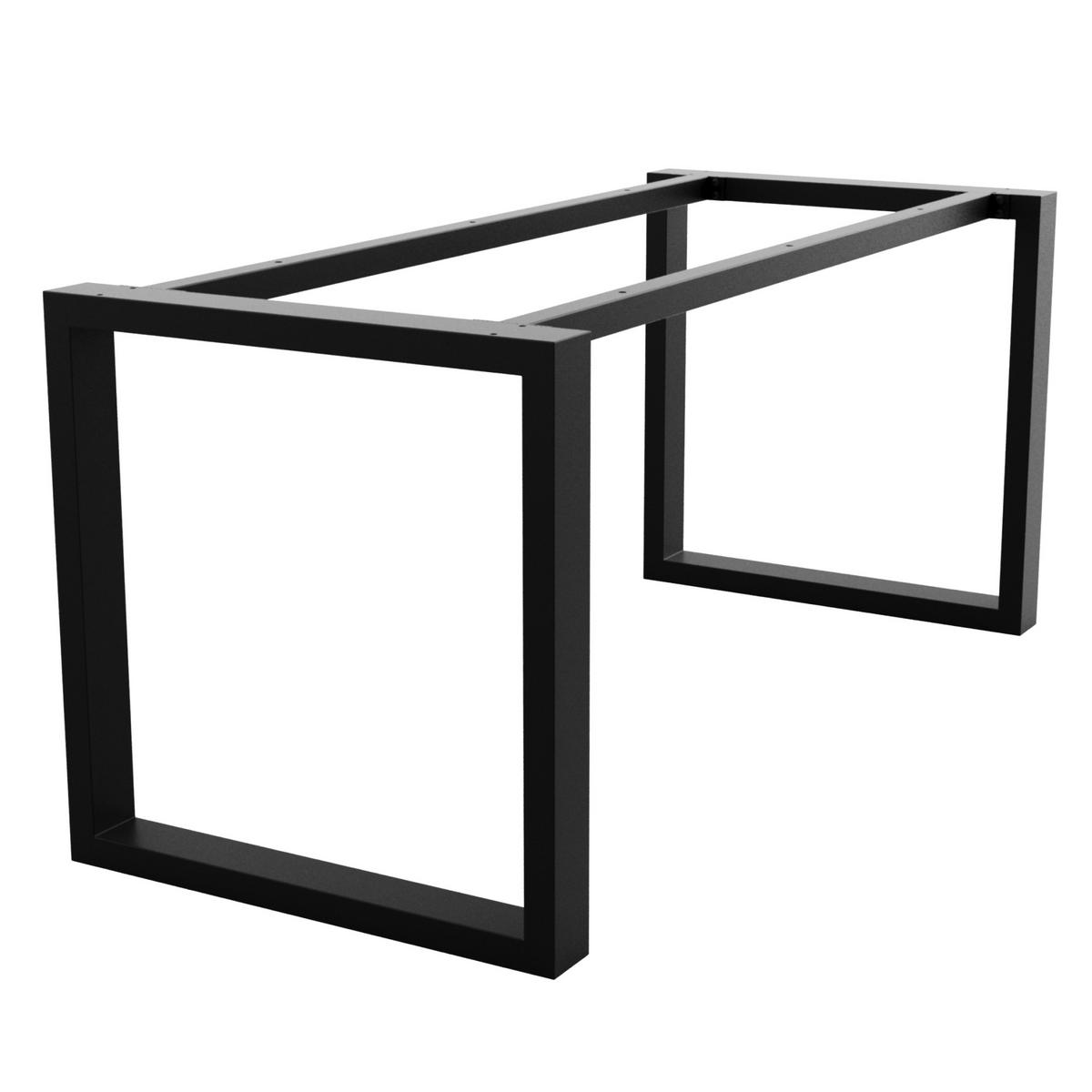 TISCHBEINE Eta Metall Schwarz 140/70/72 cm - Schwarz, Metall (70/72/140cm) - Metalo Pro