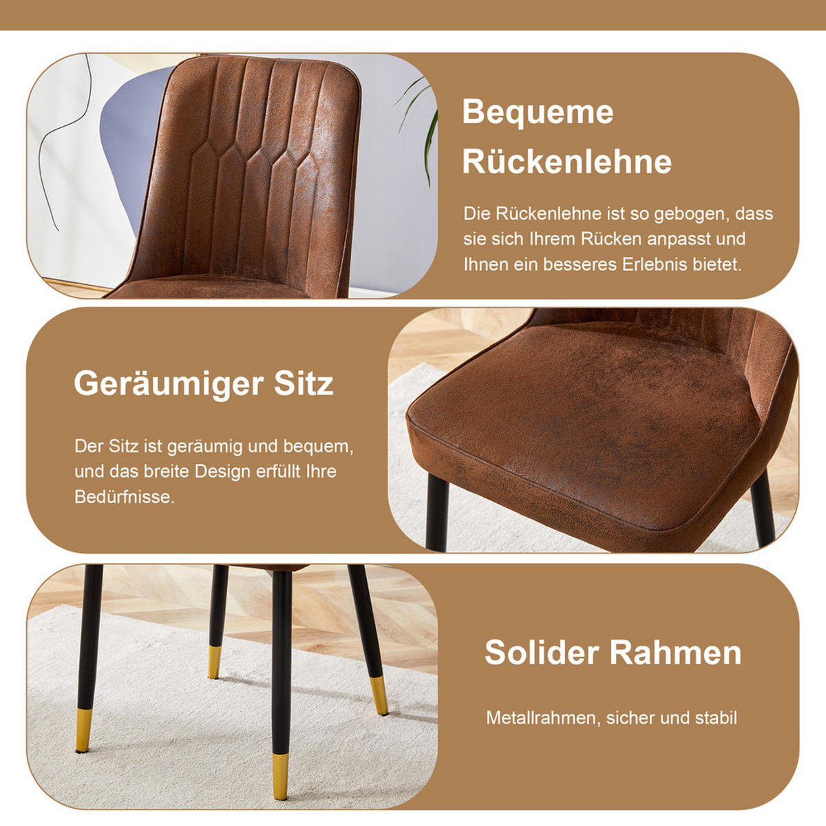 TISCHGRUPPE 3-tlg rund 2 Stühle 100cm Holzoptik - Braun, Holzwerkstoff/Metall (63/22/113.5cm) - Raelunyi
