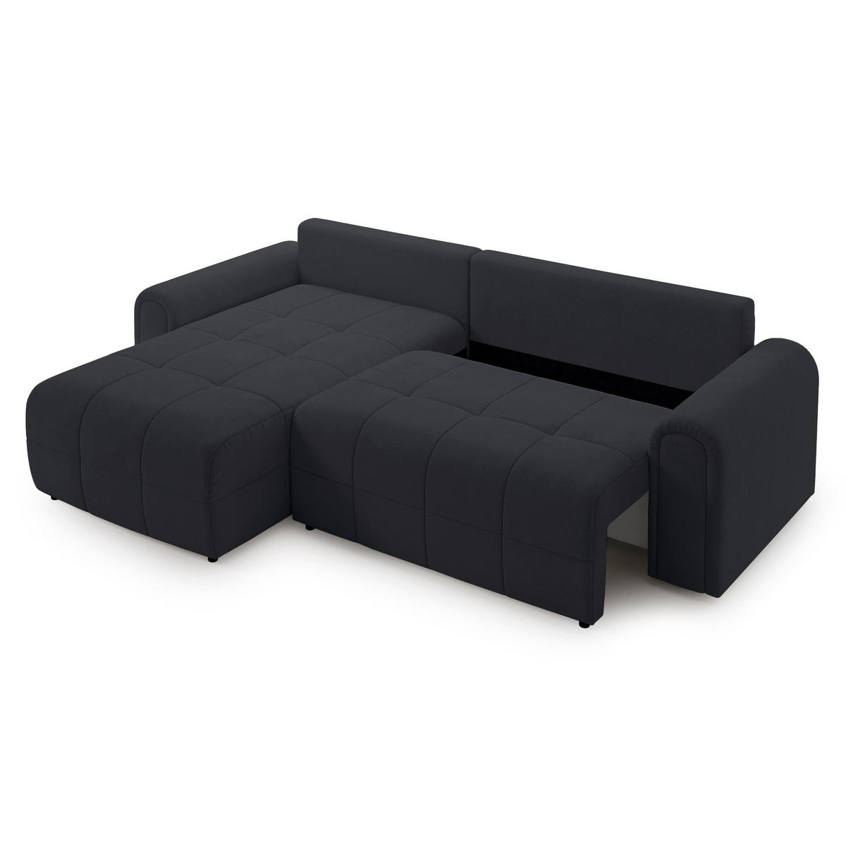 ECKSOFA Simolla Anthrazit links - Dunkelgrau/Schwarz, Kunststoff/Textil (268/180cm) - Selsey
