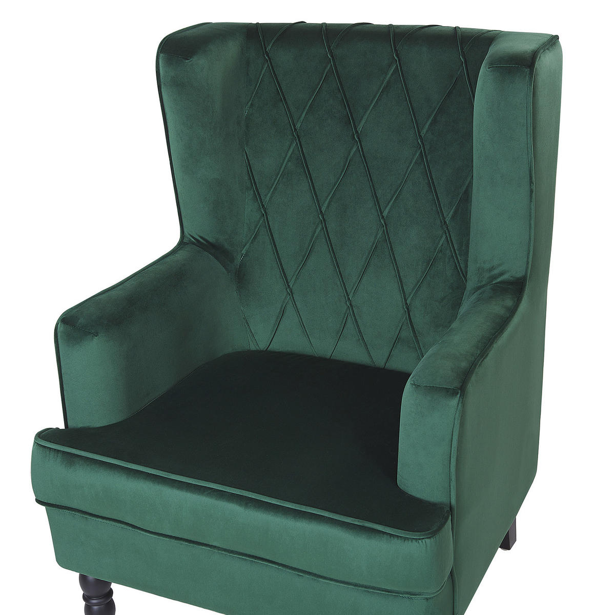 SESSEL Samtstoff grün plus Hocker Sandset - Grün, Textil (72/103/75cm) - Beliani