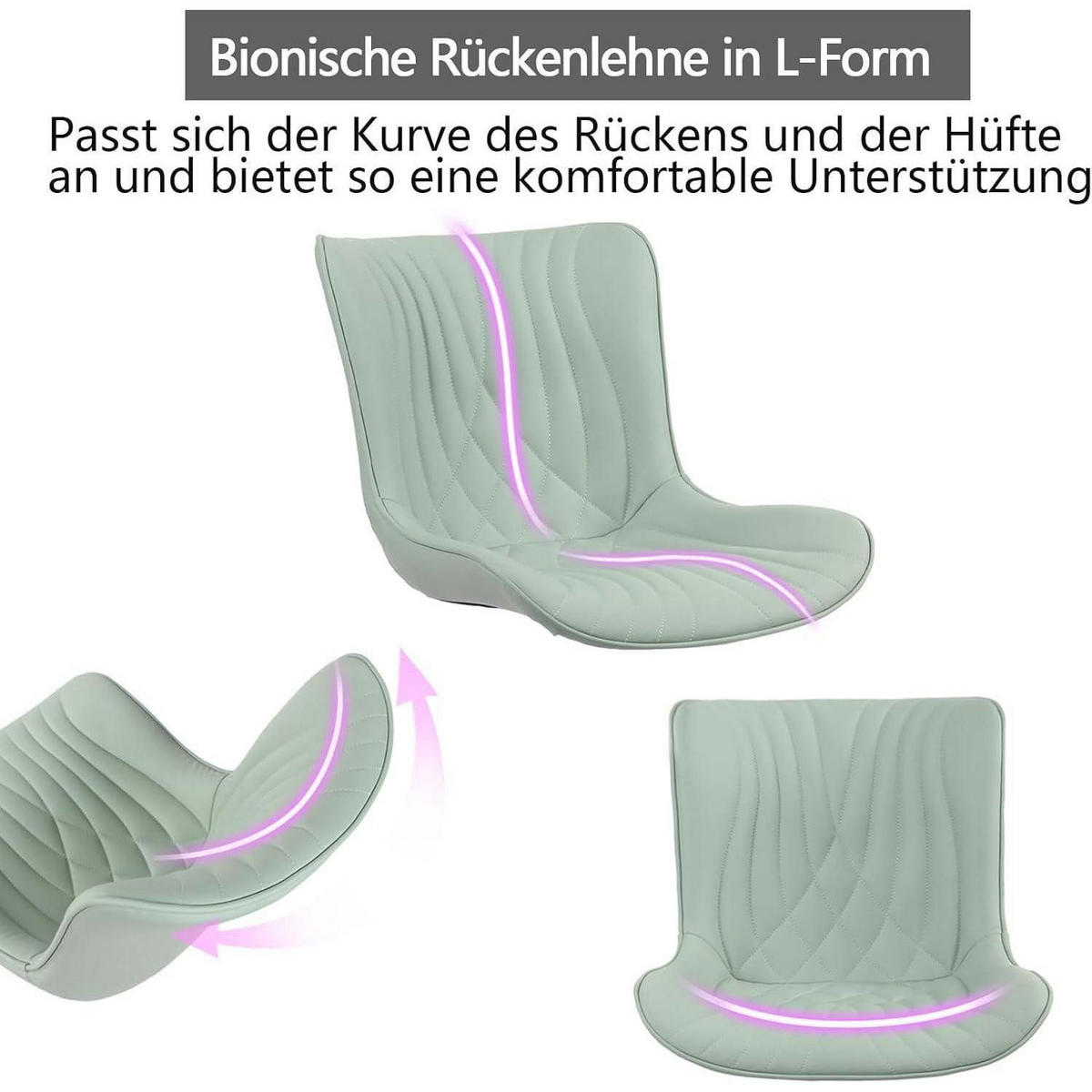 BÜROSTUHL Ergonomisch Mintgrün - Hellgrün, Kunststoff (60/78.5/42.4cm)