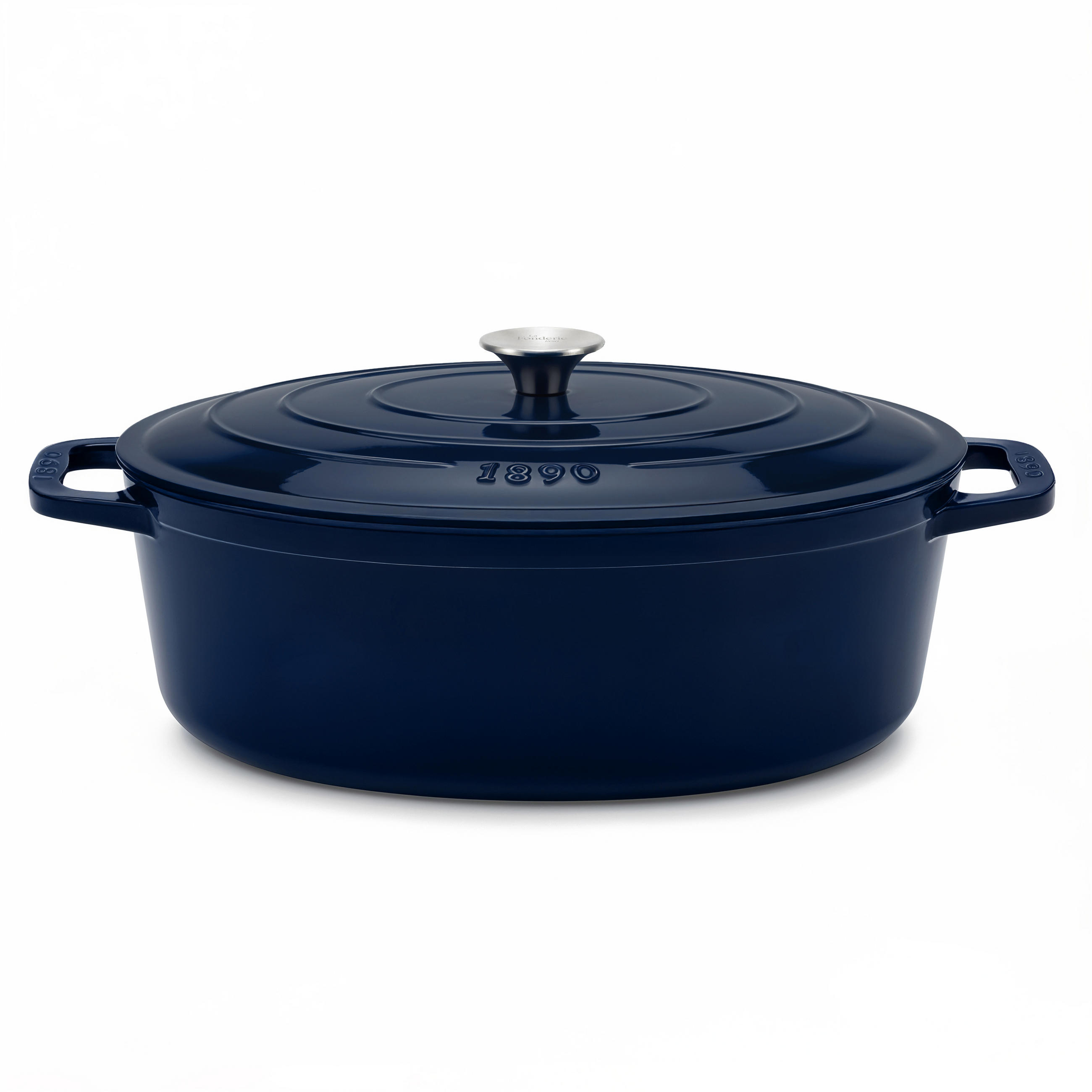 SCHMORTOPF ALMA36 Marineblau, Runder Schmortopf aus emailliertem, Gusseisen 36 cm, Fassungsvermögen 7,7 L - Schwarz, Metall (46/34.8/18.5cm) - La Fonderie 1890