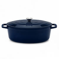 SCHMORTOPF ALMA36 Marineblau, Runder Schmortopf aus emailliertem, Gusseisen 36 cm, Fassungsvermögen 7,7 L - Schwarz, Metall (46/34.8/18.5cm) - La Fonderie 1890