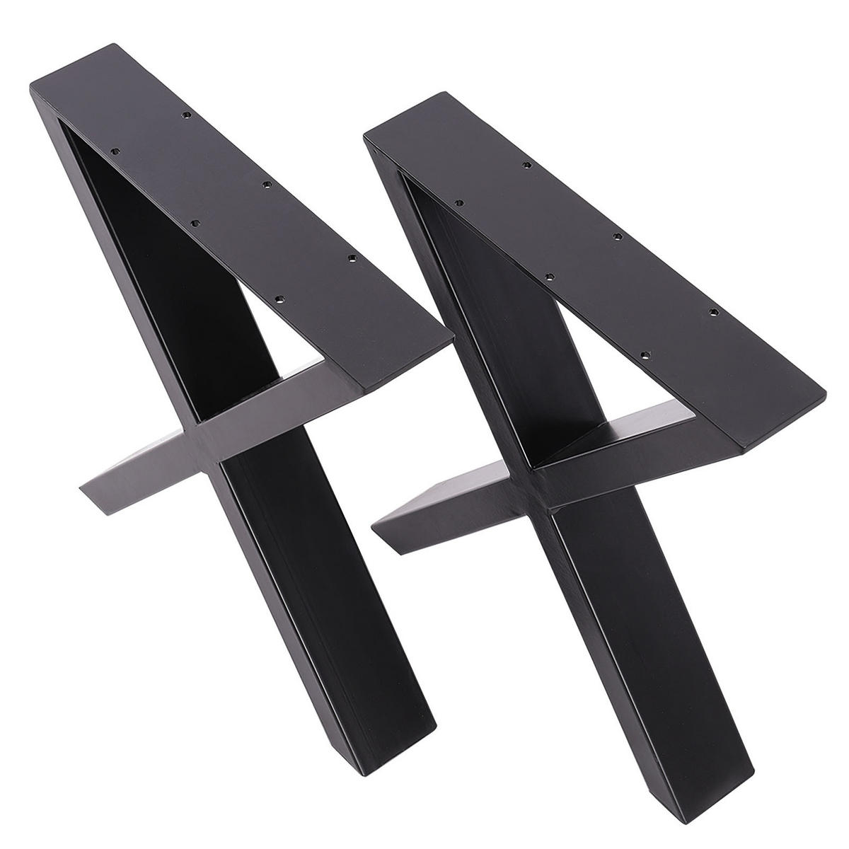 TISCHBEINE 2-tlg Set X-förmige aus Eisen in Schwarz 71-cm hohe 50 x 7 x 71 cm - Schwarz, Metall (50/71/7cm) - Livingandhome