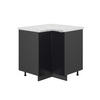 ECKSCHRANK Fame-Line, Schwarz gestreift, 80.5 cm, AP Marmor - Anthrazit/Schwarz, Holzwerkstoff (80.5/82/60cm) - Vicco