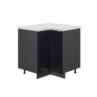 ECKSCHRANK Fame-Line, Schwarz gestreift, 80.5 cm, AP Marmor - Anthrazit/Schwarz, Holzwerkstoff (80.5/82/60cm) - Vicco
