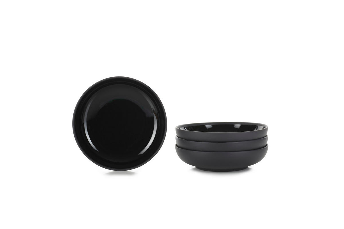 GOURMETTELLER SOLID schwarz 17,5 CM - Schwarz, Keramik (17.5/4.5/17.5cm) - Revol Porcelaine France