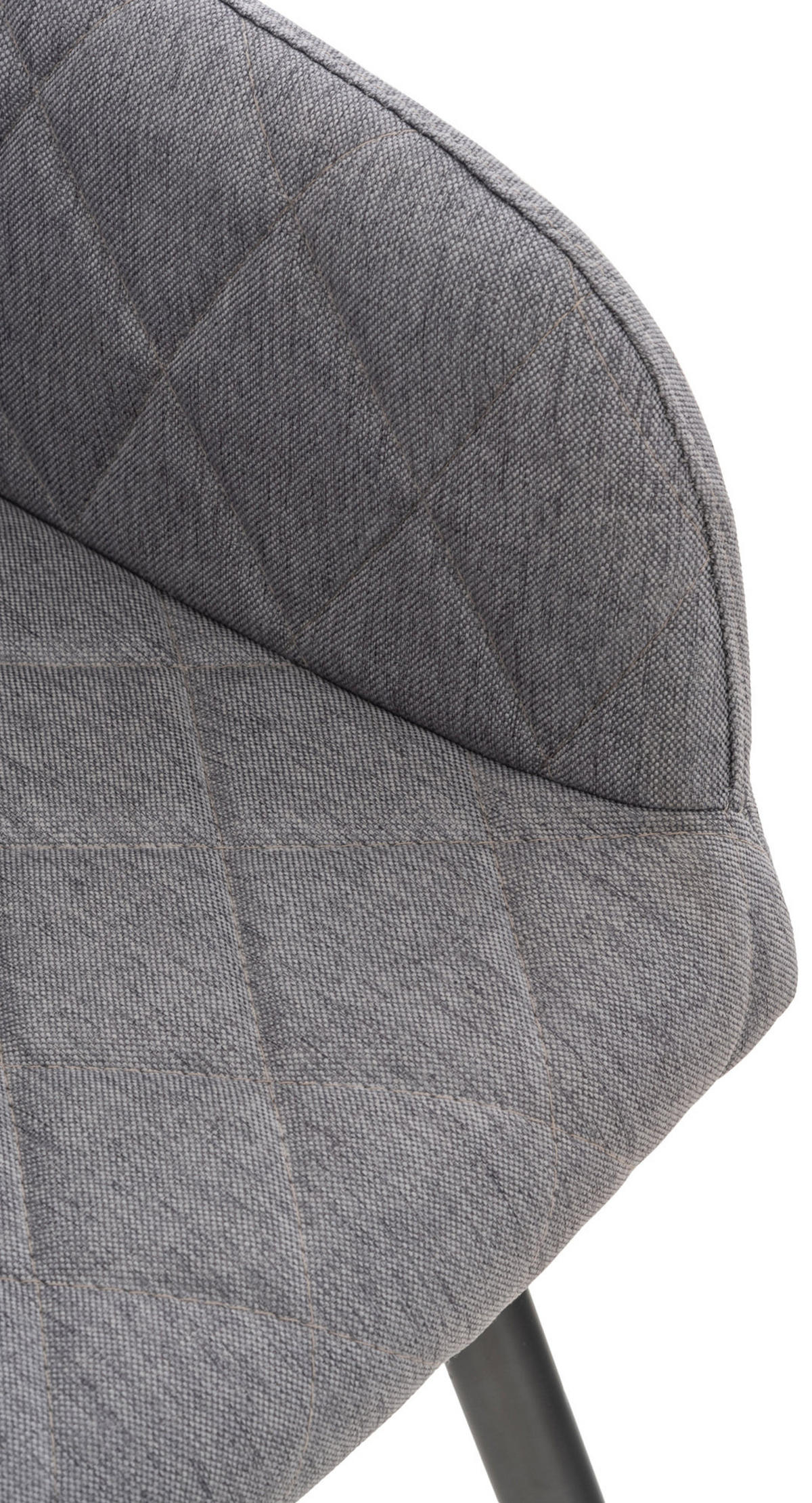 ESSZIMMERSTUHL Shyva Stoff, Gestell Metall matt Schwarz Grau - Schwarz/Grau, Textil/Metall (47/84/44cm) - TPFLiving