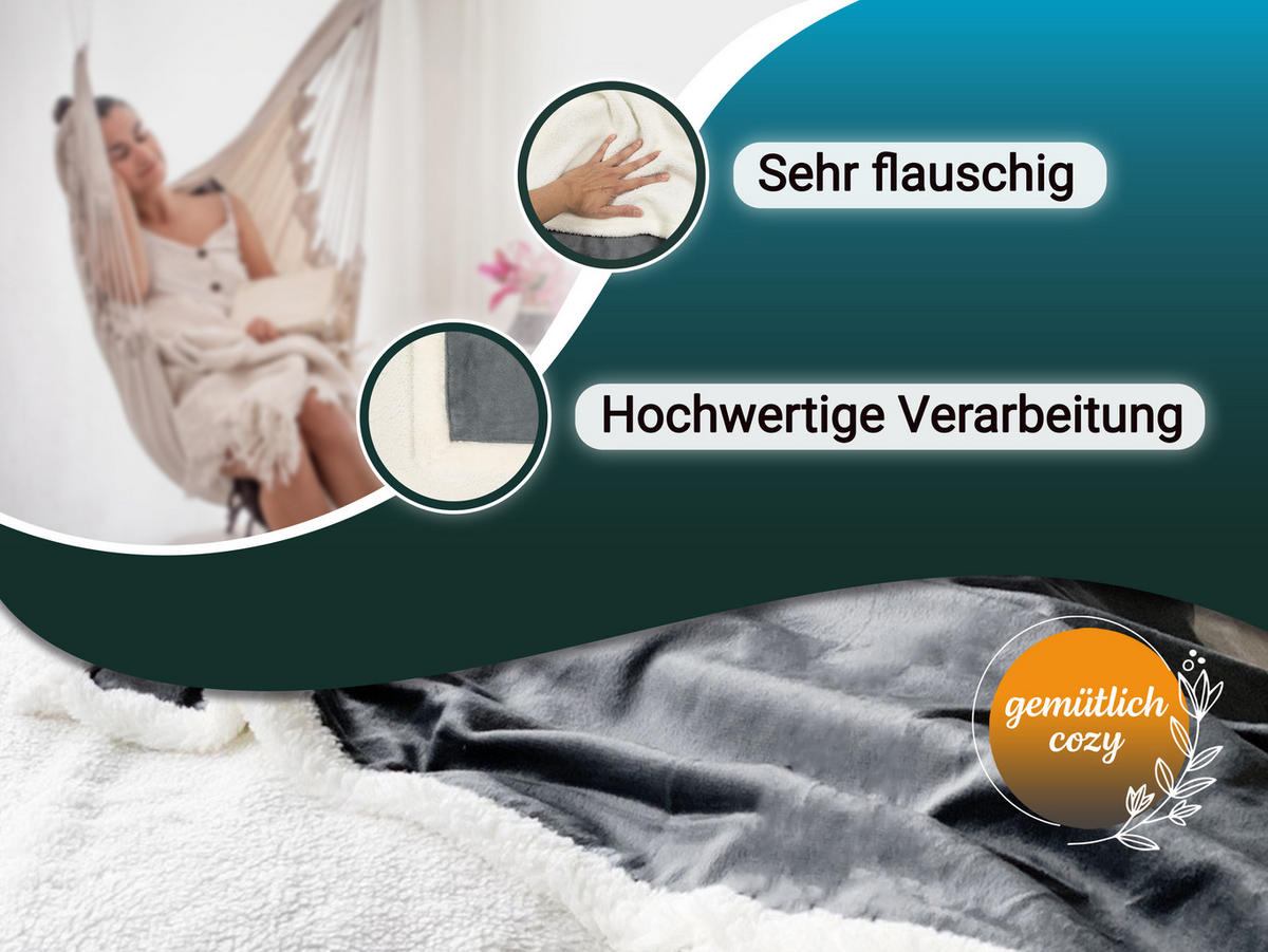 KUSCHELDECKE, 220x240 cm, 100% Polyester, Grau - Grau, Textil (220/240cm) - Zollner24