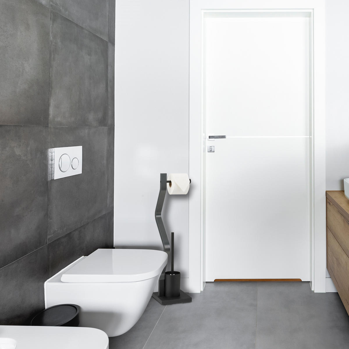 WC-GARNITUR - Multicolor, Holzwerkstoff/Metall (18.5/75/18.5cm) - Relaxdays