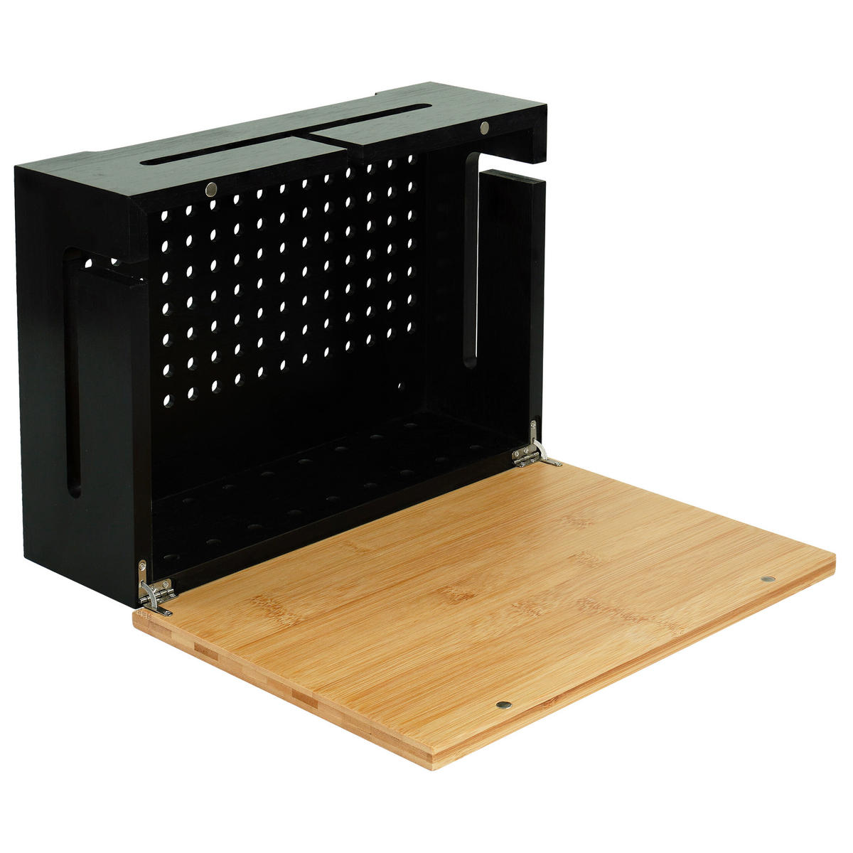 KABELBOX - Schwarz, Holz (22/32/11cm) - Relaxdays