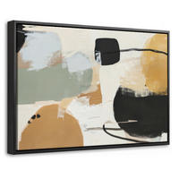 LEINWAND Bilder mit Rahmen - Farbe - Abstrakt - Farben - 30x20 - Currygelb, Textil (30/20cm) - MuchoWow