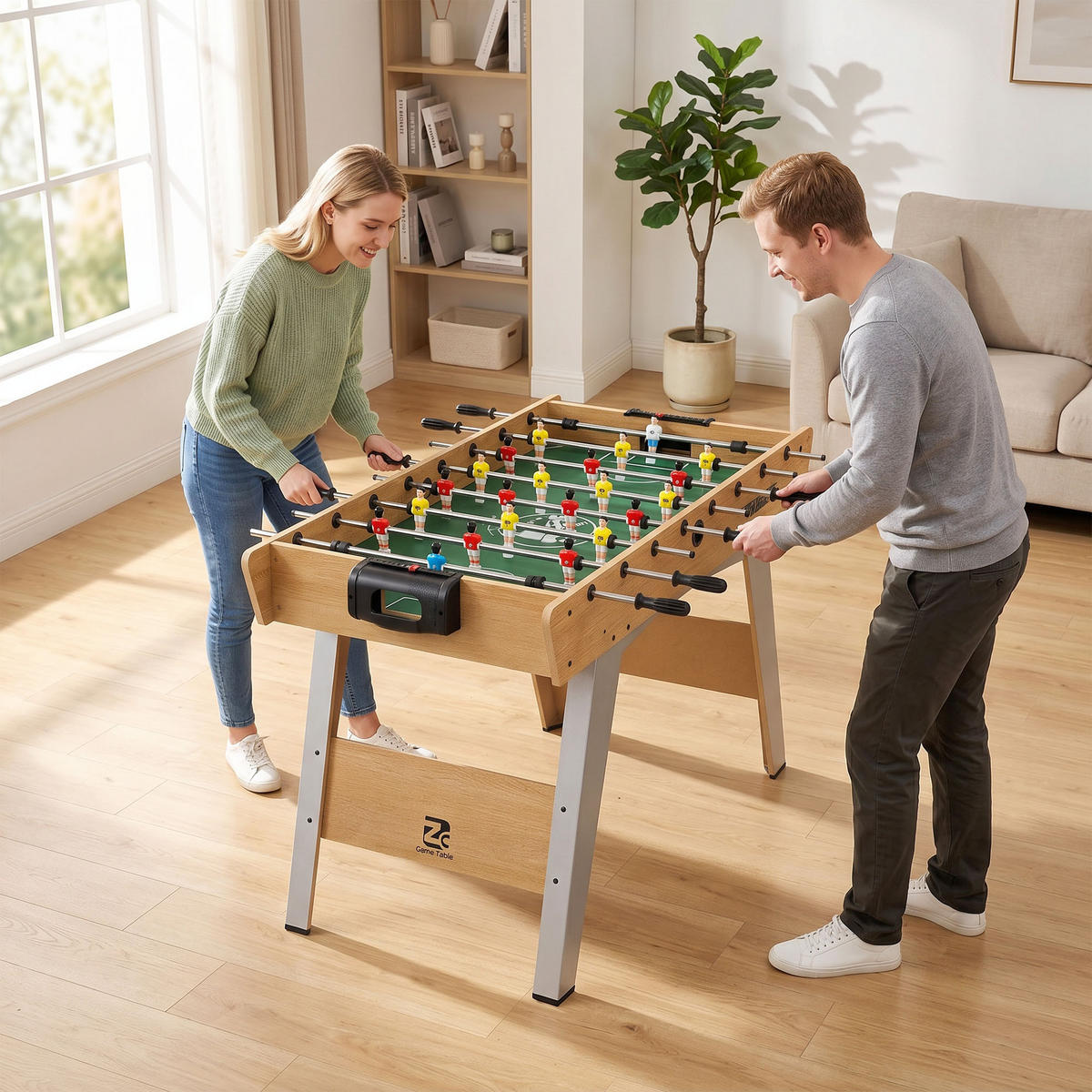 TISCHKICKER MDF Kunststoff Naturholz - Naturfarben, Holzwerkstoff (87/77/121cm) - SPORTNOW