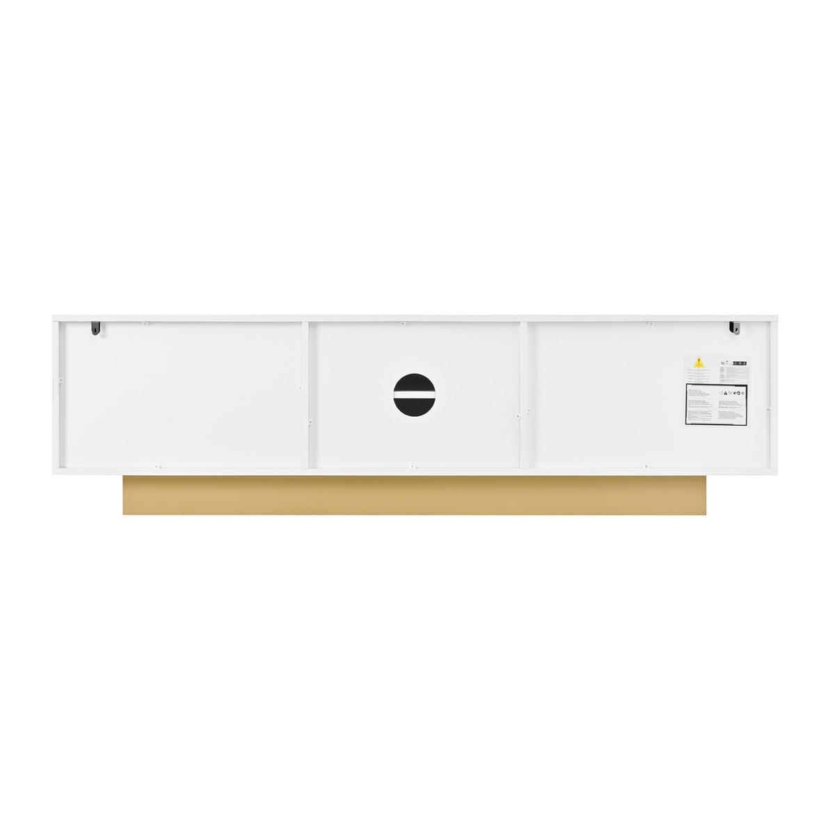 TV ormarić 170/40,5/47 cm bijeli od MDF-a i iverice s 3 vrata i vođenjem kabela - bijela, drvni materijal (170/47/40.5cm) - OKWISH