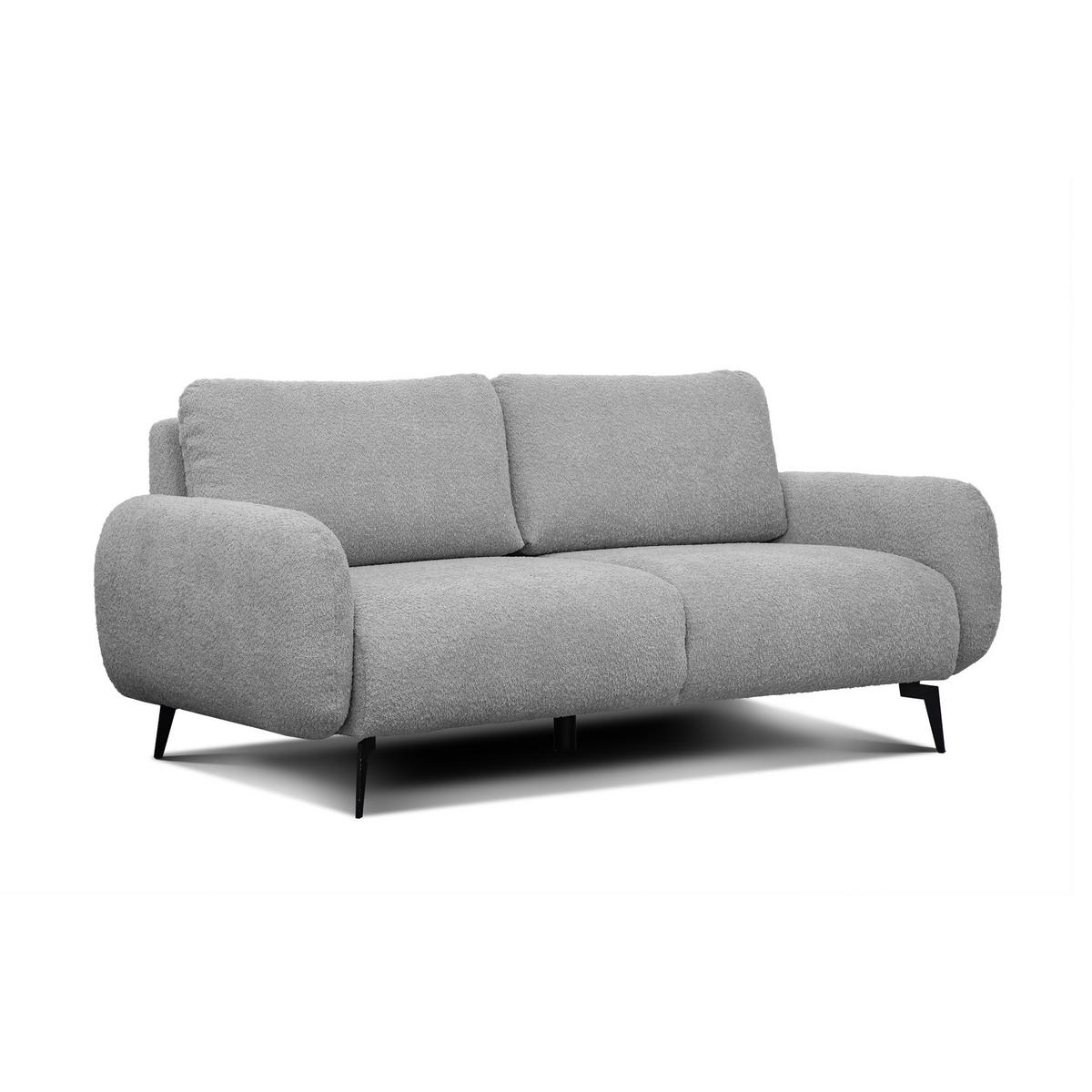 SOFA FEBE 3-Sitzer, hellgrau - Hellgrau/Schwarz, Holz/Textil (190/82/96cm) - Courtois Laville
