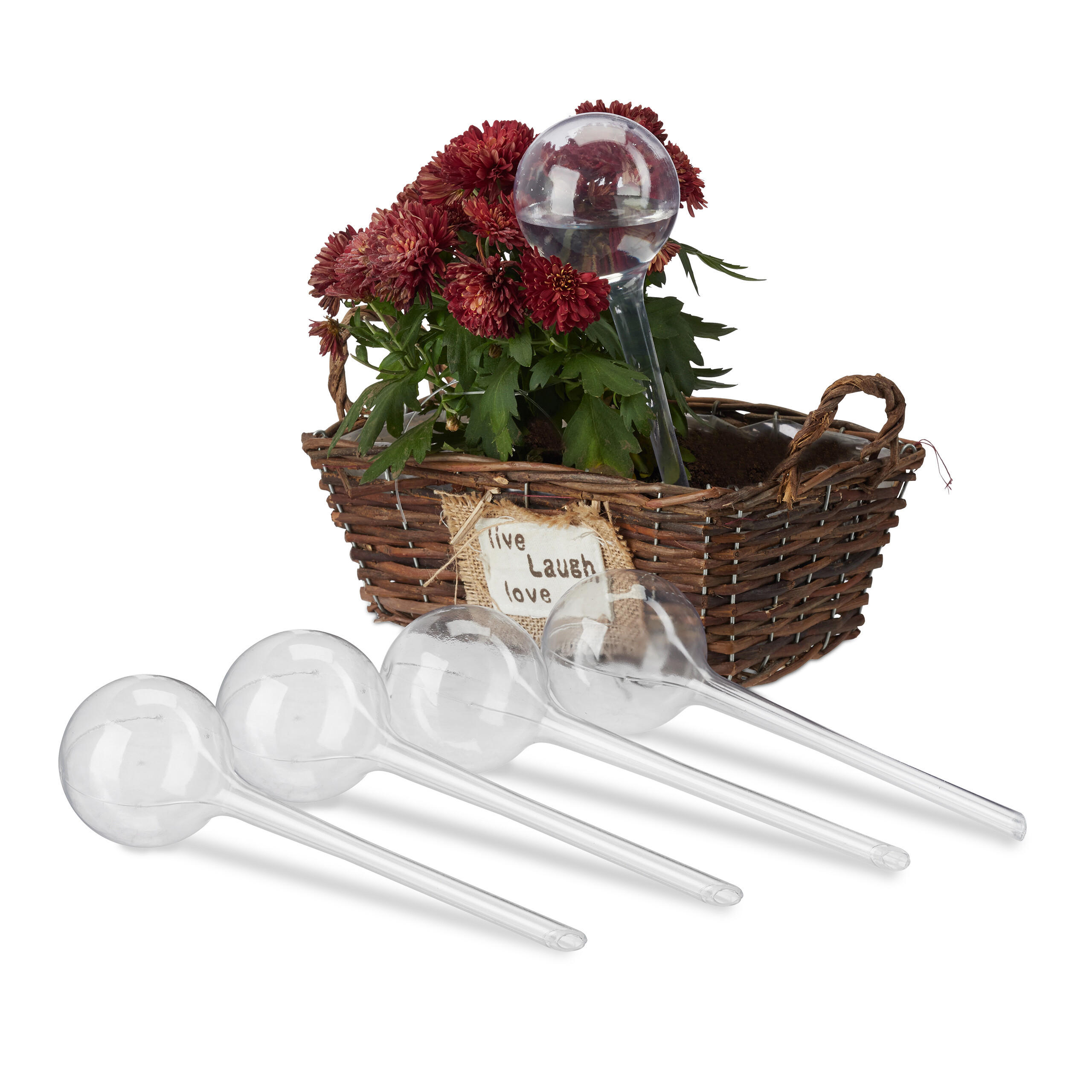 5XBEWÄSSERUNGSKUGEL - Transparent, Kunststoff (8/28/8cm) - Relaxdays