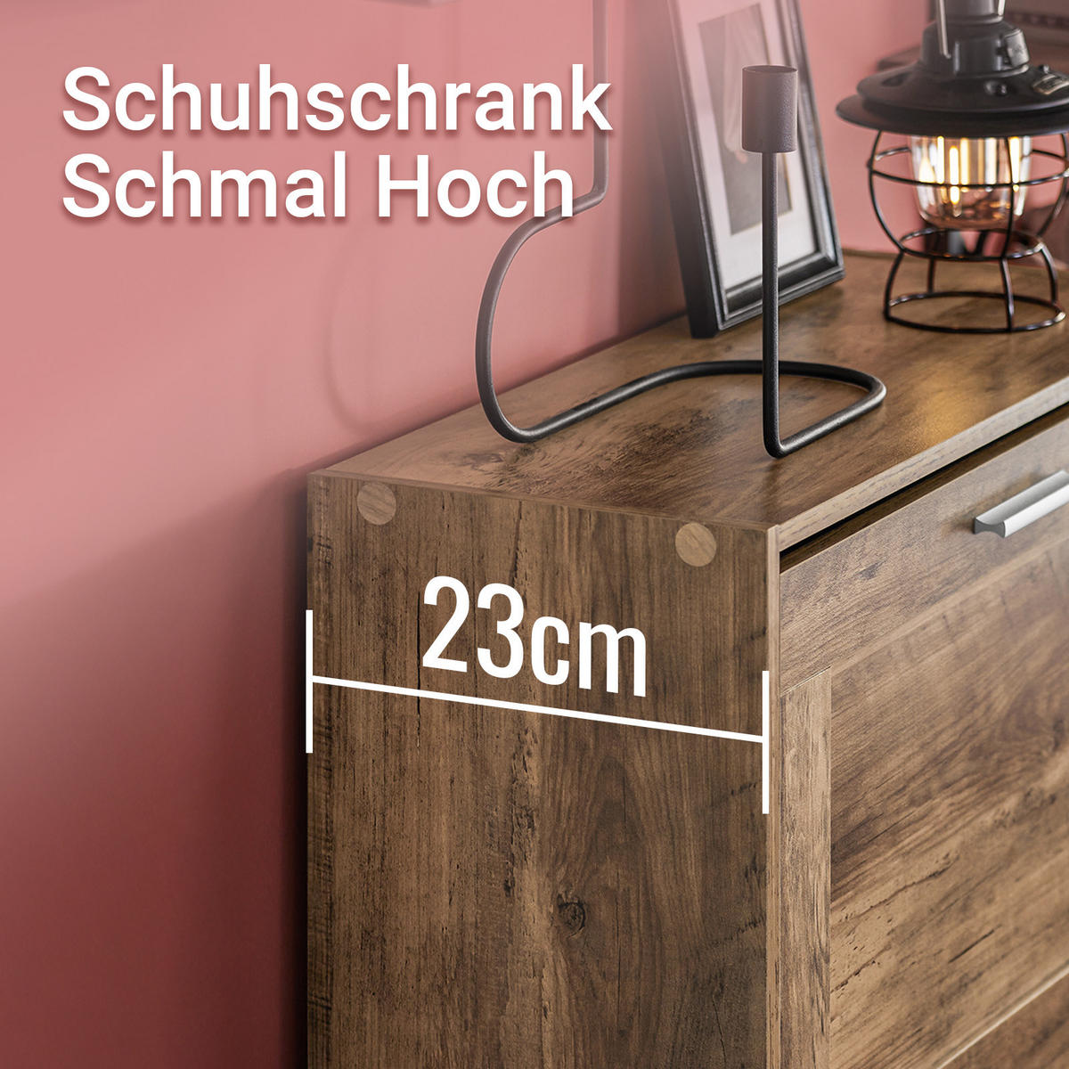 SCHUHSCHRANK Braun - Braun, Holzwerkstoff (60/115/23cm) - SoBuy