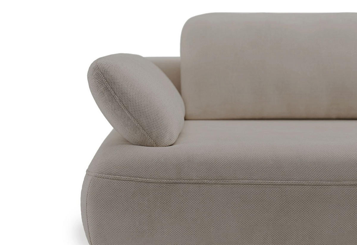 ECKSOFA Avolla Beige rechts - Beige/Schwarz, Textil/Metall (186/284cm) - Selsey
