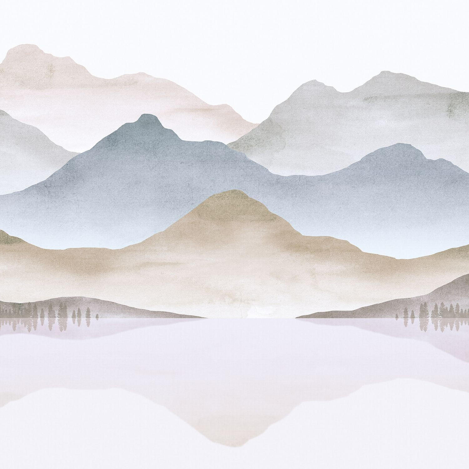 FOTOTAPETE Seeblick 424 x 280 cm - Blau, Papier (424/280cm) - Sanders & Sanders