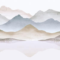 FOTOTAPETE Seeblick 424 x 280 cm - Blau, Papier (424/280cm) - Sanders & Sanders