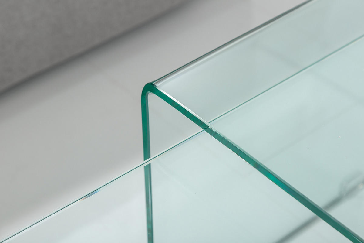 COUCHTISCH FANTOME Glas Transparent 100 cm 2er Set - Transparent/Braun, Glas (50/100/35cm) - riess-ambiente