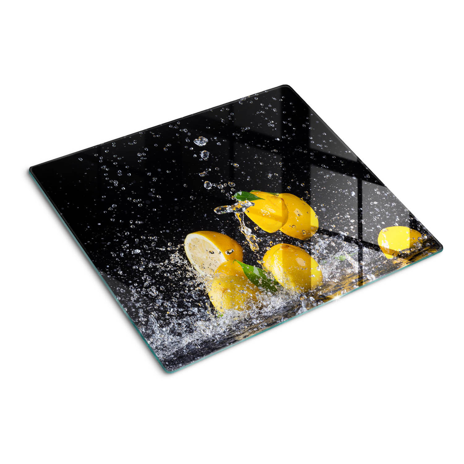 GLASPLATTE 60x52 cm Zitronen und Wasser - Gelb, Glas (60/0.4/52cm) - TULUP