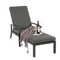 GARTENLIEGE Sonnenliege,5-Fach höhenverstellbare Rückenlehne,Grau - Grau, Metall (58/100/204cm) - LVHOM