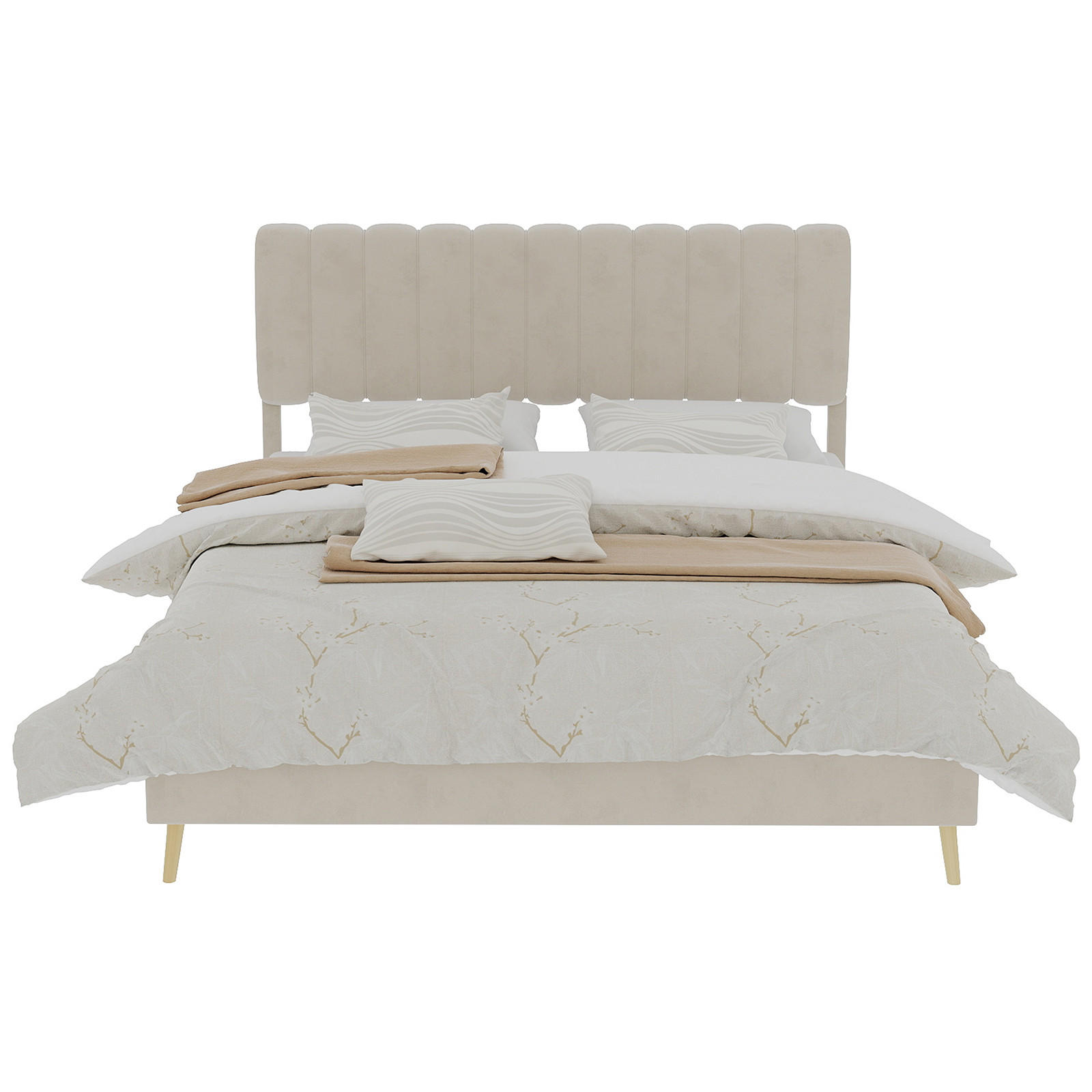 POLSTERBETT 160x200 cm ohne Stauraum beige - Beige, Textil (160/200cm) - Fortuna Lai