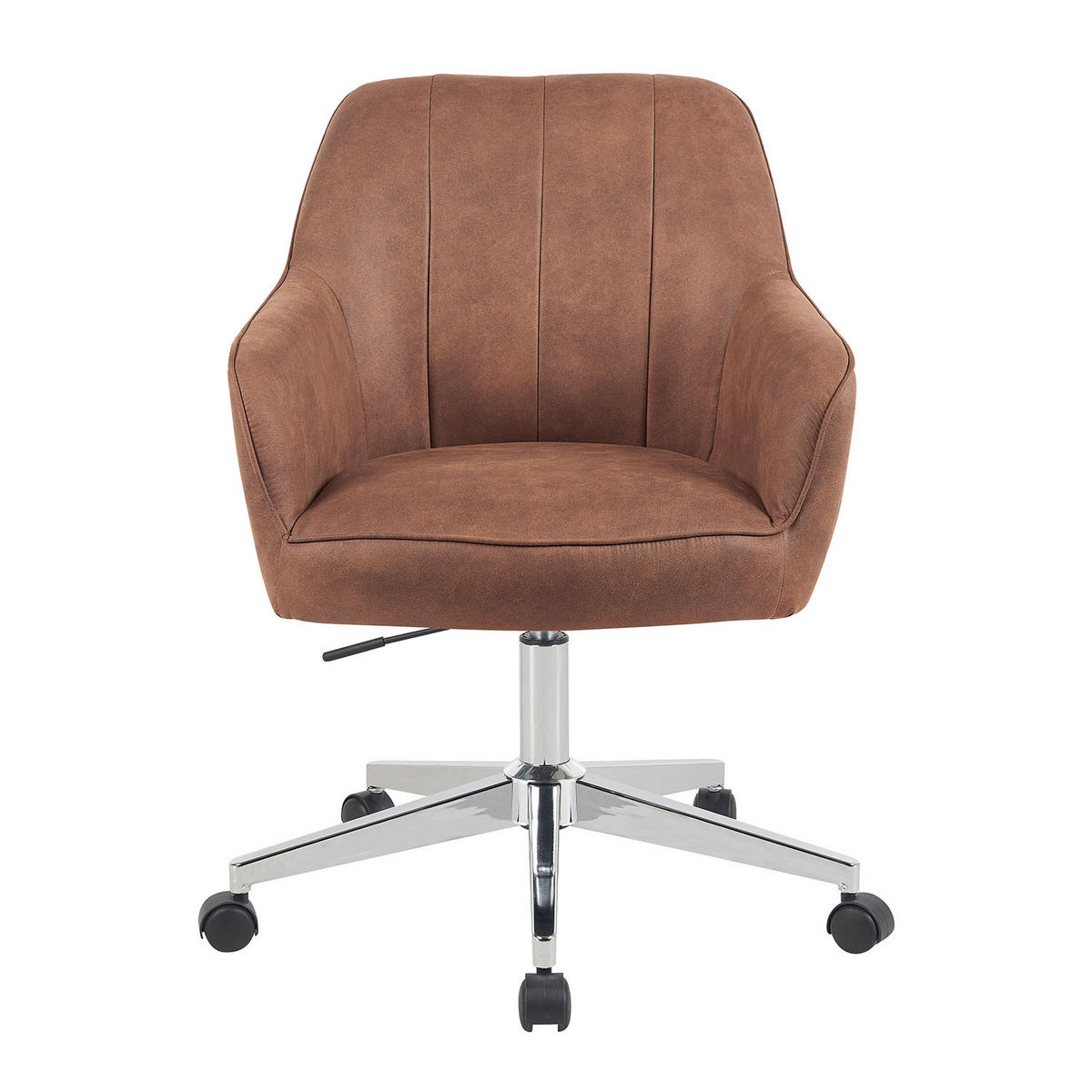 BÜROSTUHL Mika-Lian - Chromfarben/Braun, Textil/Metall (60/84/65cm) - DUBI Möbel