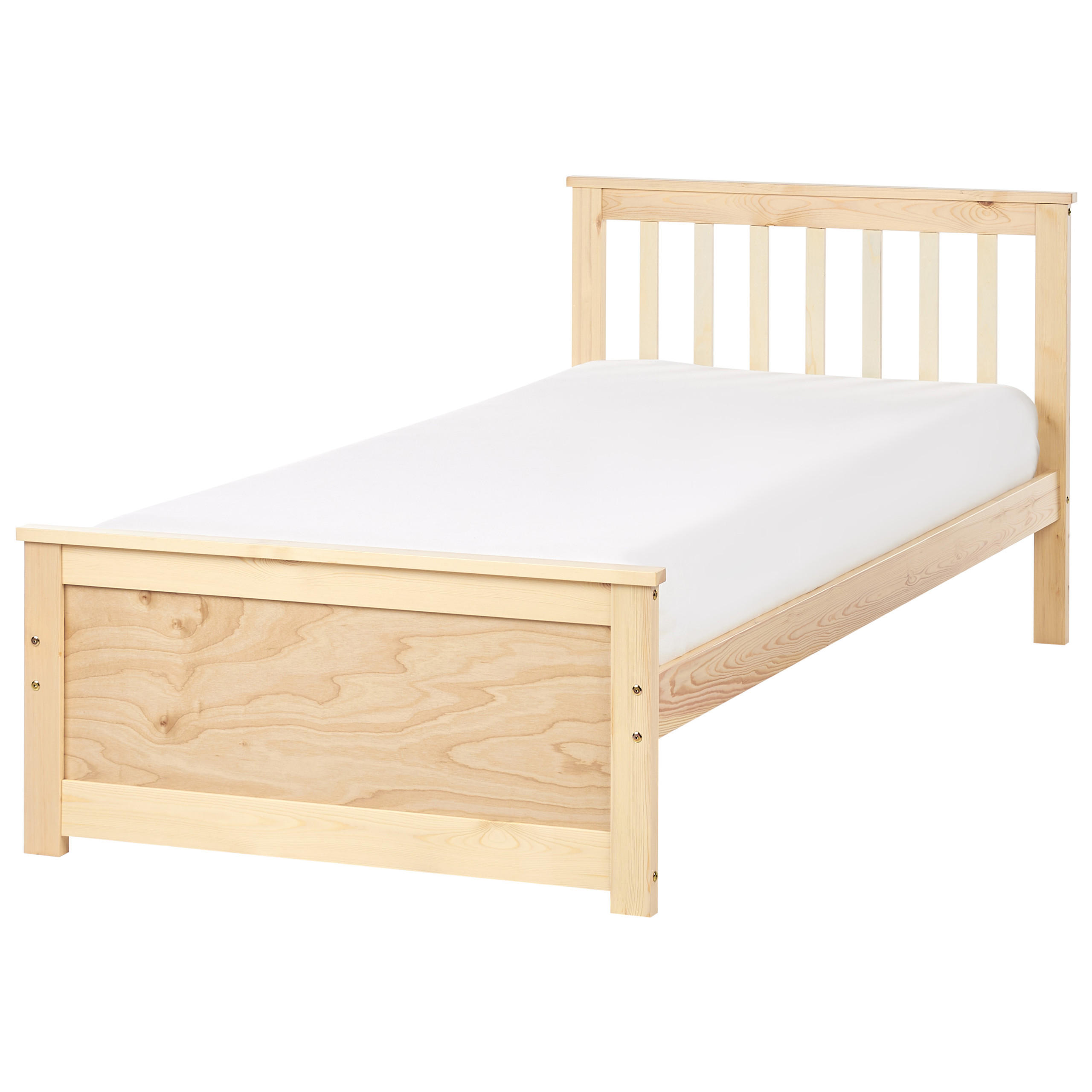 BETT mit Lattenrost 90x200 cm Heller Holzfarbton Olendon - Hellbraun, Holz (90/200cm) - Beliani