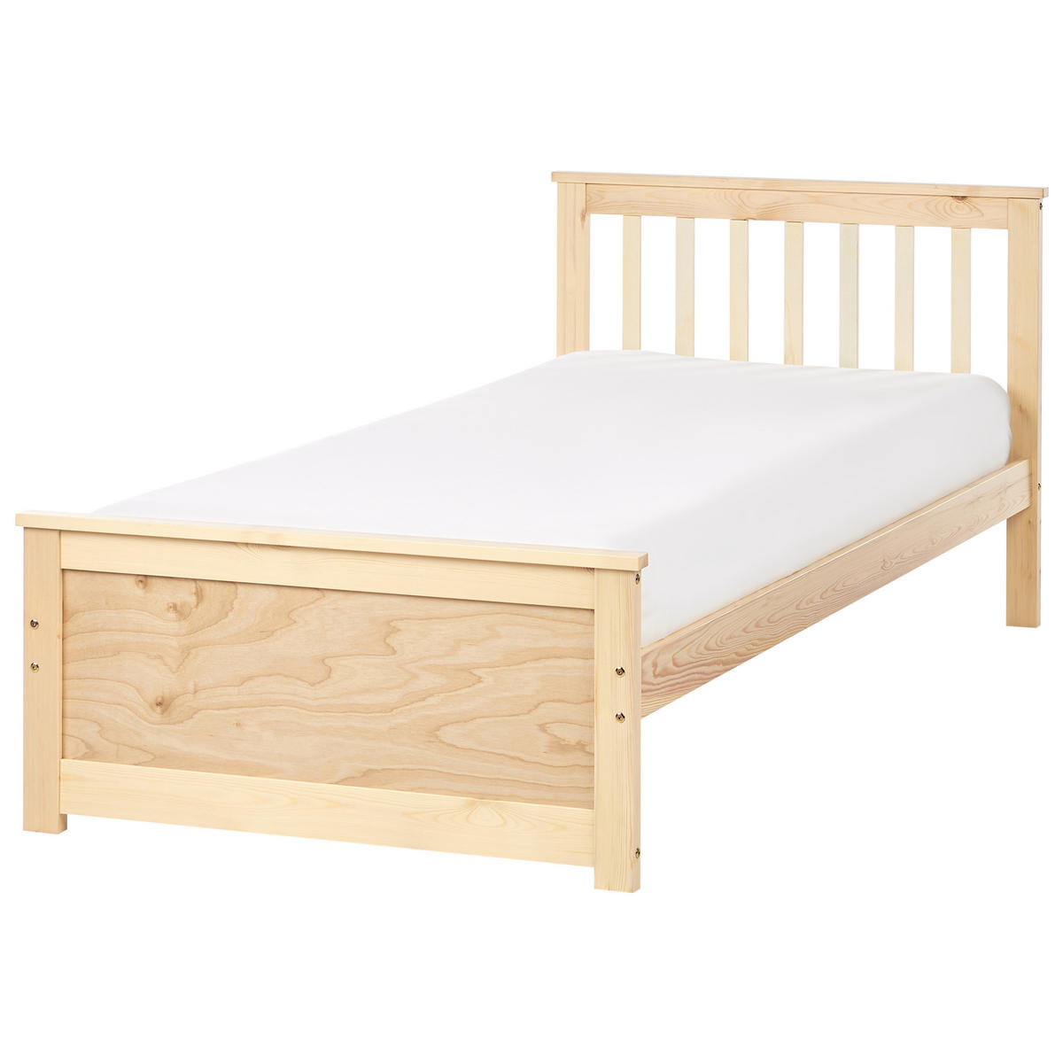 BETT mit Lattenrost 90x200 cm Heller Holzfarbton Olendon - Hellbraun, Holz (90/200cm) - Beliani