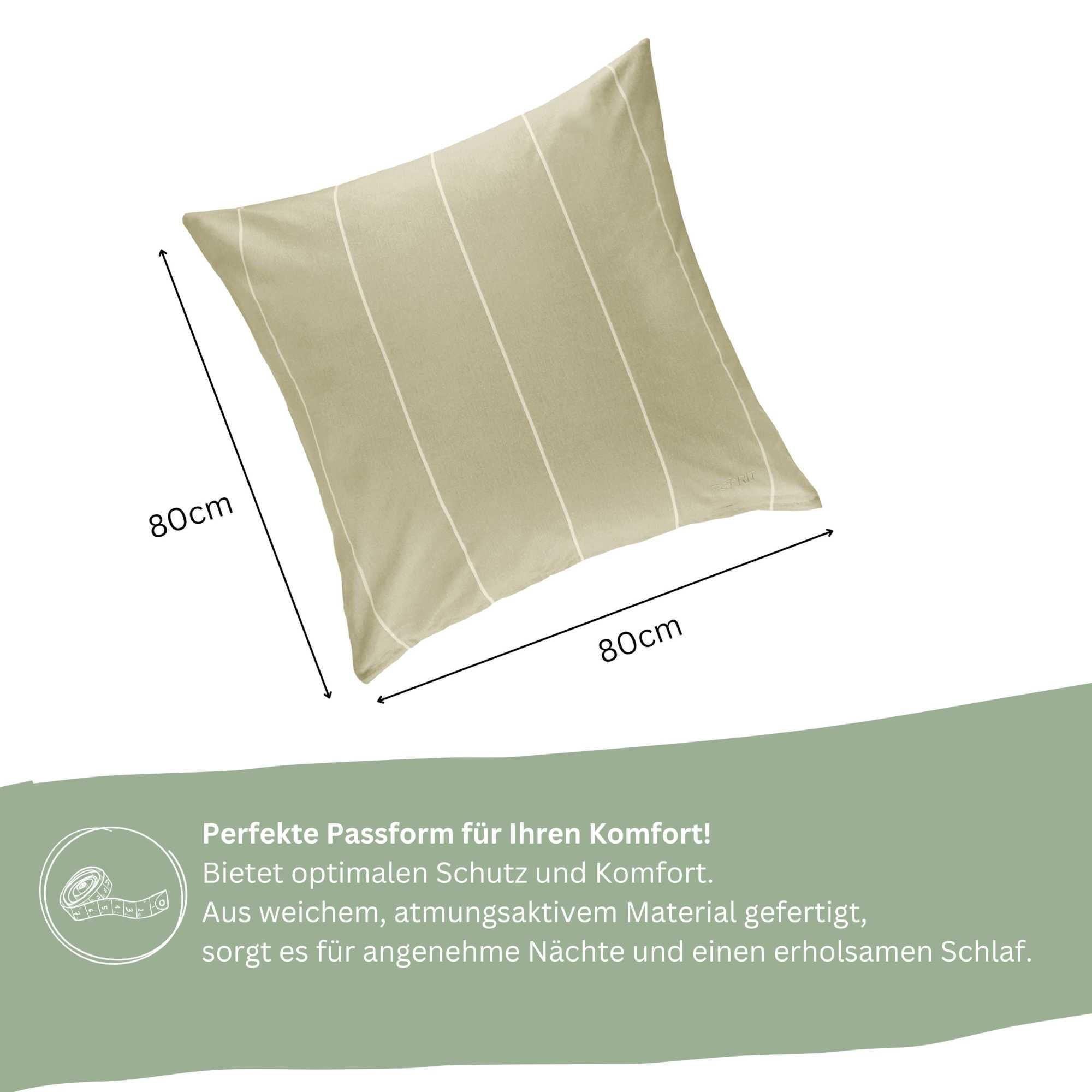 RENFORCÉ KISSENBEZUG HARPLINES - Beige, Textil (80/80cm) - Esprit