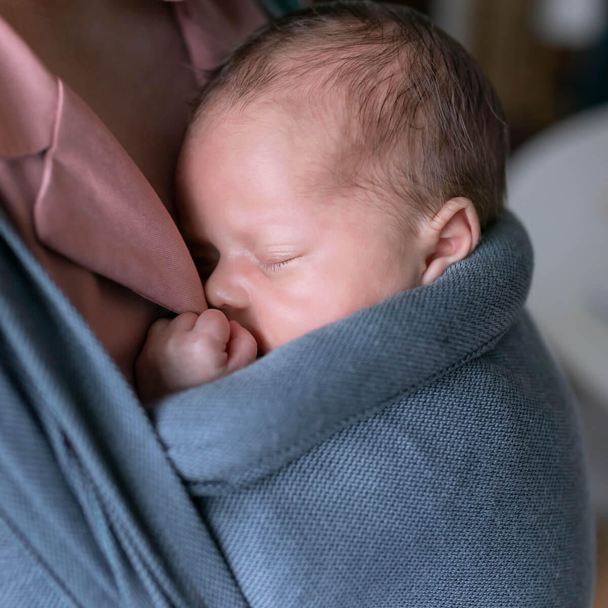 BABYTRAGETUCH Frühchentuch - Hellgrau, Textil (45/460cm) - Hoppediz