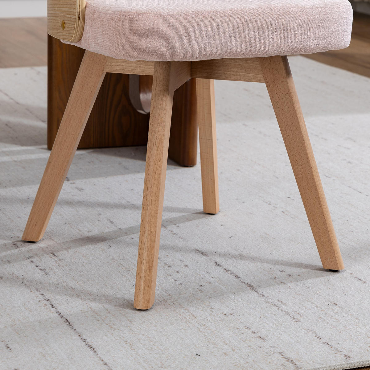 STUHL 2er-Set Esszimmerstuhl,360° drehbar,Massivholzrahmen,Leinenstoff,Rosa - Rosa, Holz (44/72/41cm) - LVHOM