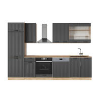 KUHINJA Fame-Line Temno siva 300 cm , DP Hrast - temno siva/medeni hrast, leseni material (300/206.8/60cm) - Vicco