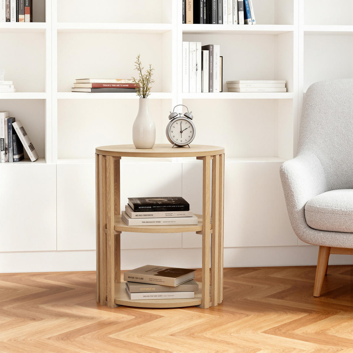 BEISTELLTISCH Rund, 40 x 40 x 48cm - Naturfarben, Holz (40/40/48cm)