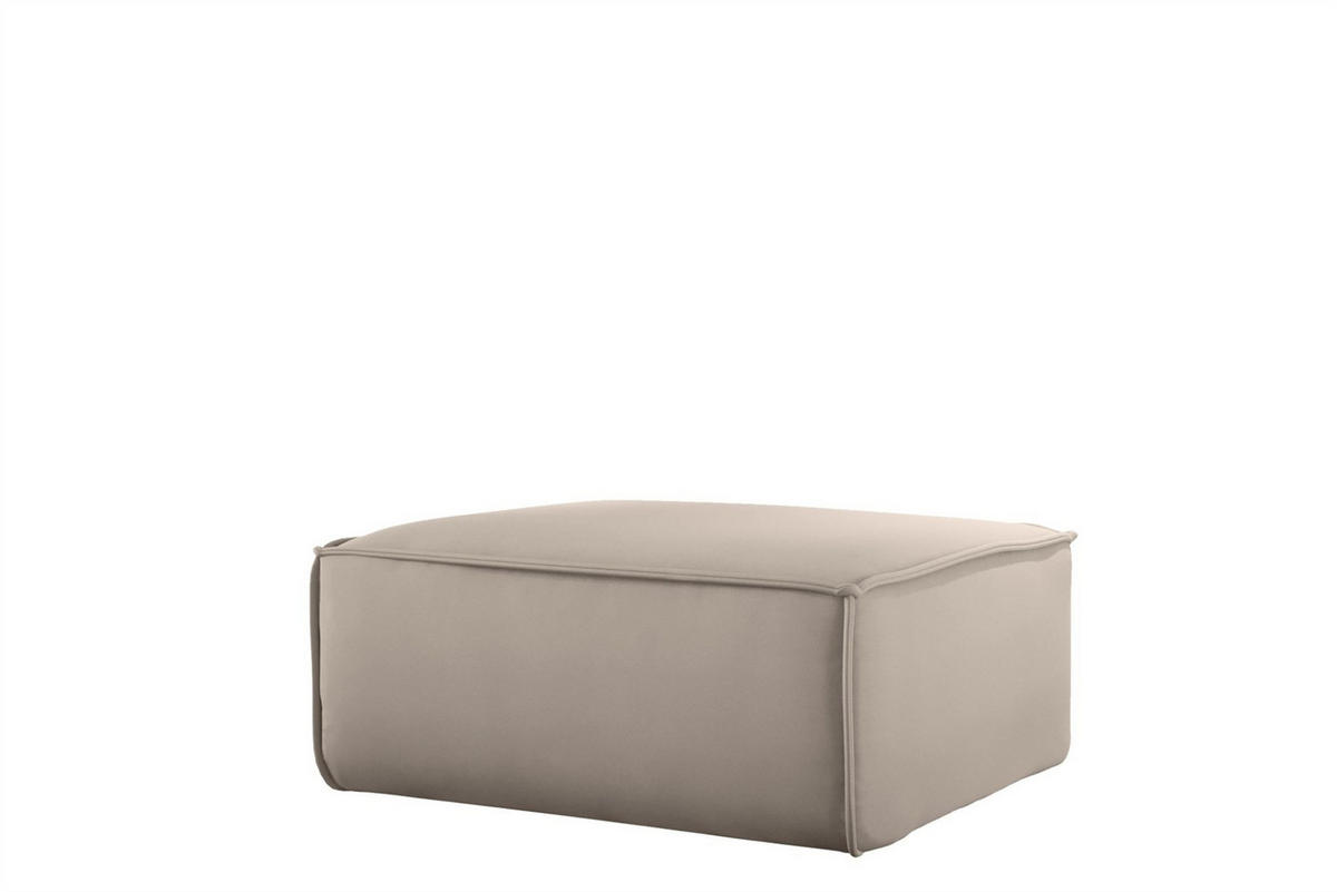 POLSTERHOCKER Celes Premium Opera Velvet - Sandfarben, Holzwerkstoff/Textil (85/40/85cm) - Fun Möbel