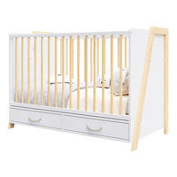 BABYBETT Liv, Mitwachsendes, Schreibtisch 2in1 Weiß und Kiefer - Kieferfarben, Holz (60/120cm) - Premiers Moments