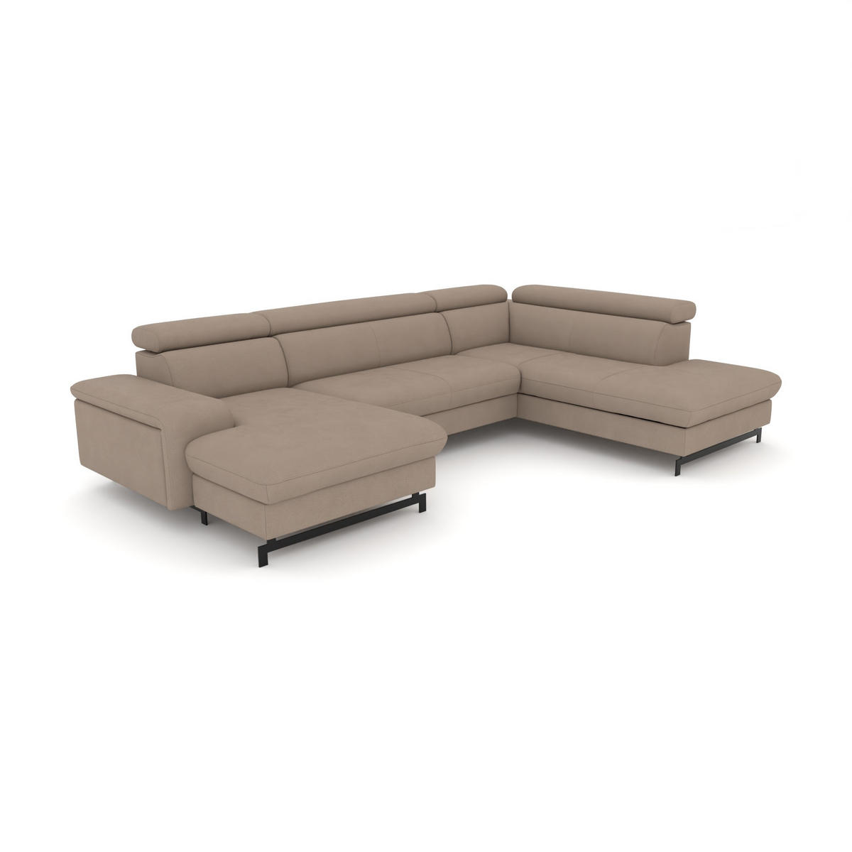 WOHNLANDSCHAFT Vaasa mit Schlaffunktion - Mauve, Kunststoff/Textil (328/81/215cm) - foamnova