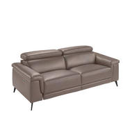 SOFA 3-SITZER Nerz Schwarz 215/103/99 cm - Taupe/Schwarz, Leder (215/99/103cm) - ANGEL CERDA