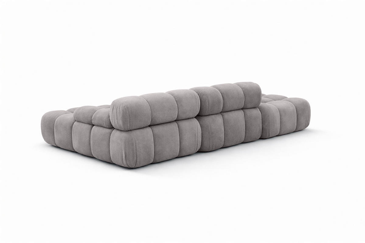ECKSOFA L-Form Modular Mit Hocker, Veloursstoff Salvador, Grau, Links, Selia - Grau, Holz (285/160cm) - Kaiser Möbel