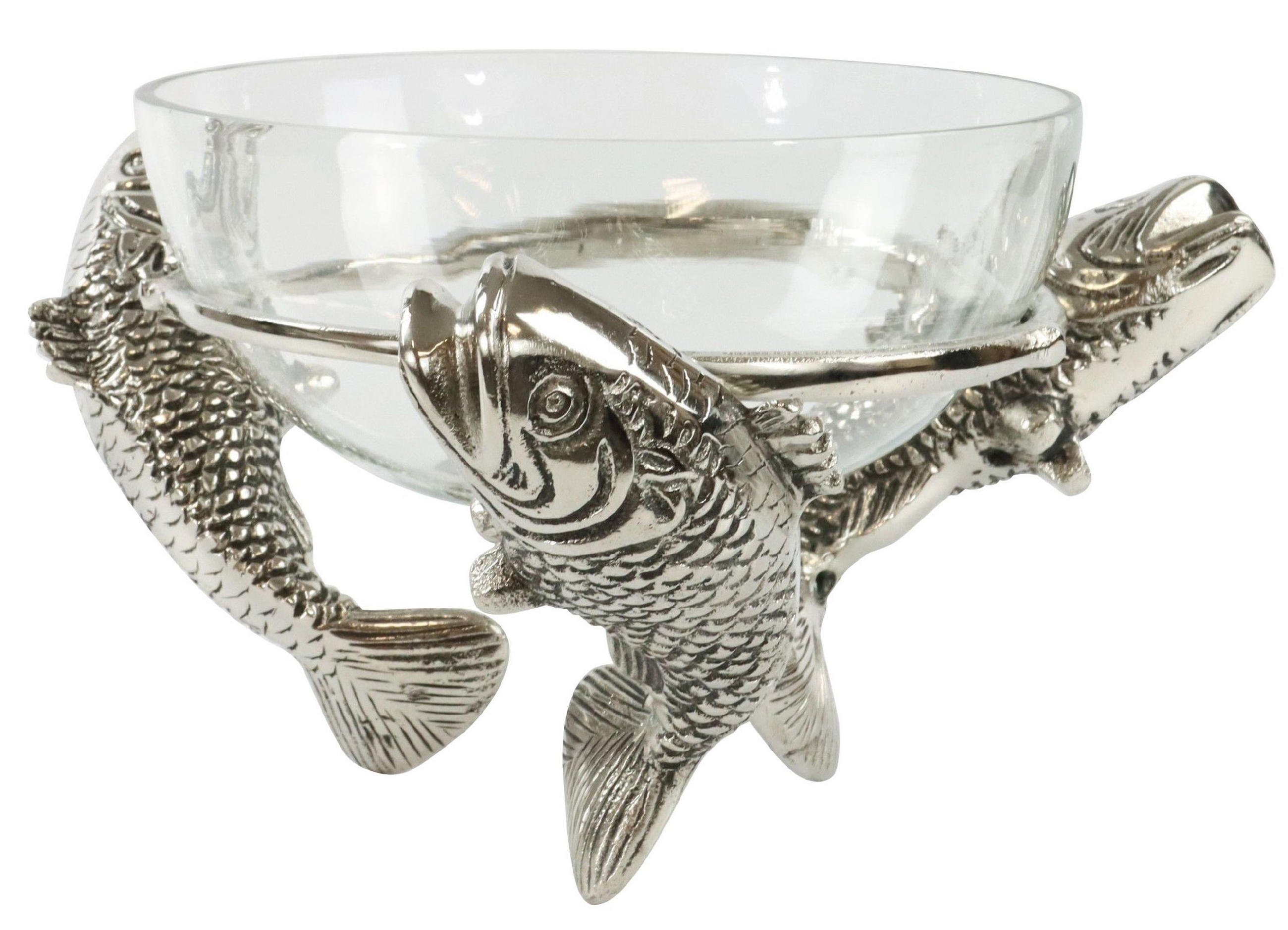 DEKOSCHALE Fische Ø28 cm - Silberfarben, Metall (28/16cm) - FURNARO