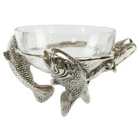 DEKOSCHALE Fische Ø28 cm - Silberfarben, Metall (28/16cm) - FURNARO